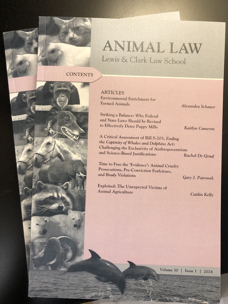 Congratulations to the @ReviewAnimal on the publication of the newest volume of Animal Law! 🎉 Launched in 1994, @lclarklaw's Animal Law is the world's first and oldest journal devoted entirely to the discussion of animal law issues. Articles avail here: law.lclark.edu/law_reviews/an…