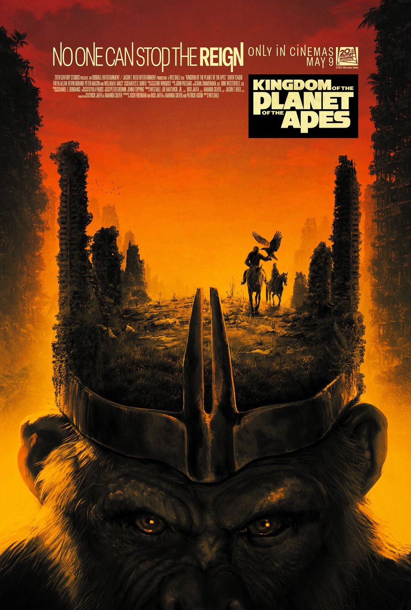 New poster for ‘KINGDOM OF THE PLANET OF THE APES’ (Source: @Cakes_Comics)