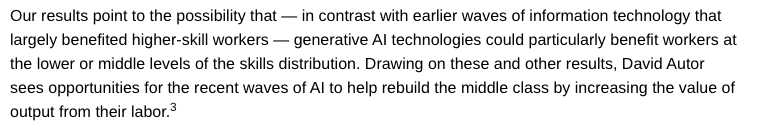 Really nice summary of recent work on the potential impact of generative AI on productivity and the labor force.