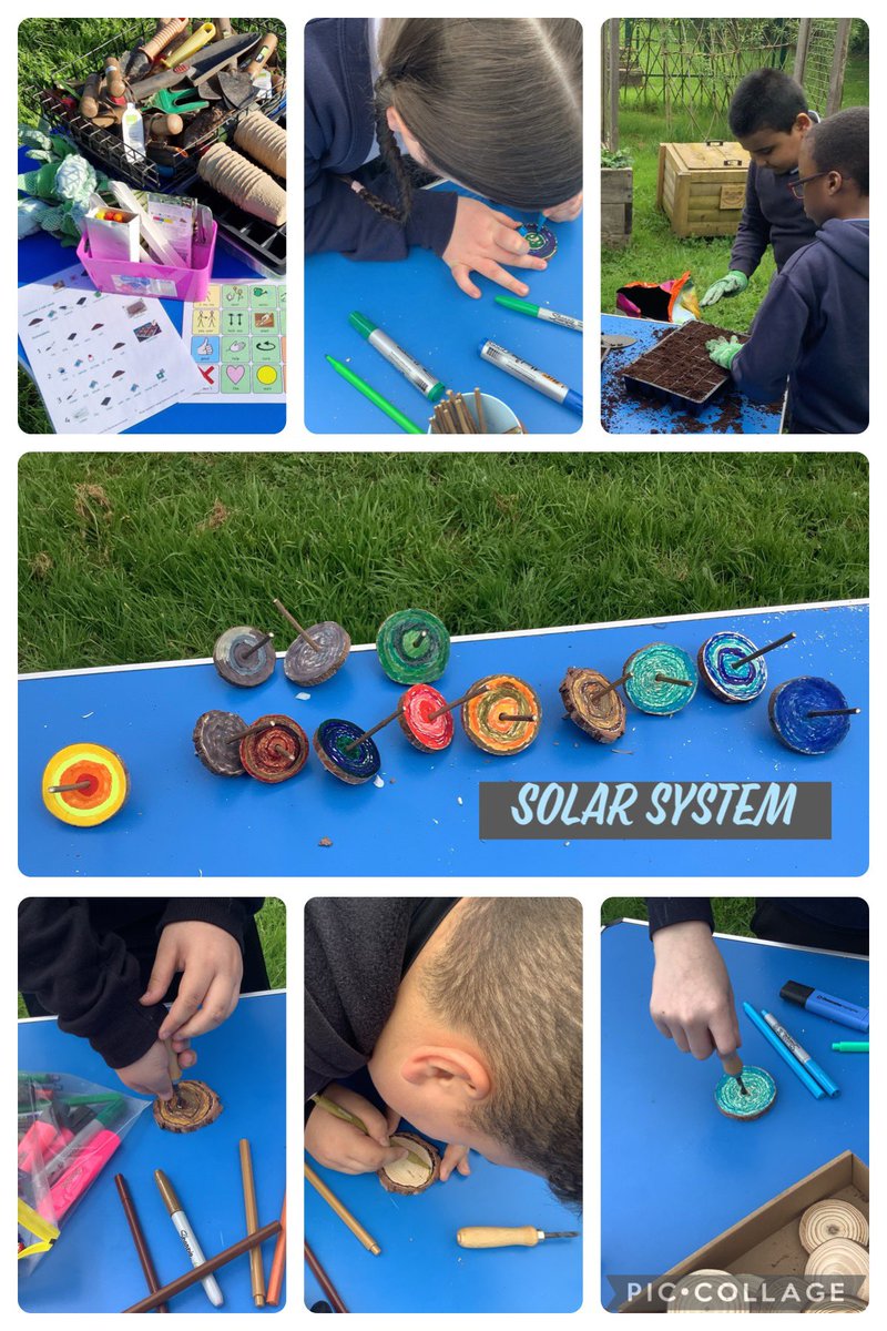 #MbFoxglove, #MbDaffodil, and #MbPrimrose have enjoyed celebrating #WalesOutdoorLearningWeek this week. They have been busy planting seeds, recreating our solar system using wood spinners, and working together to create a natural art canvas @TreesforCities @GrowCardiff @LtL_News