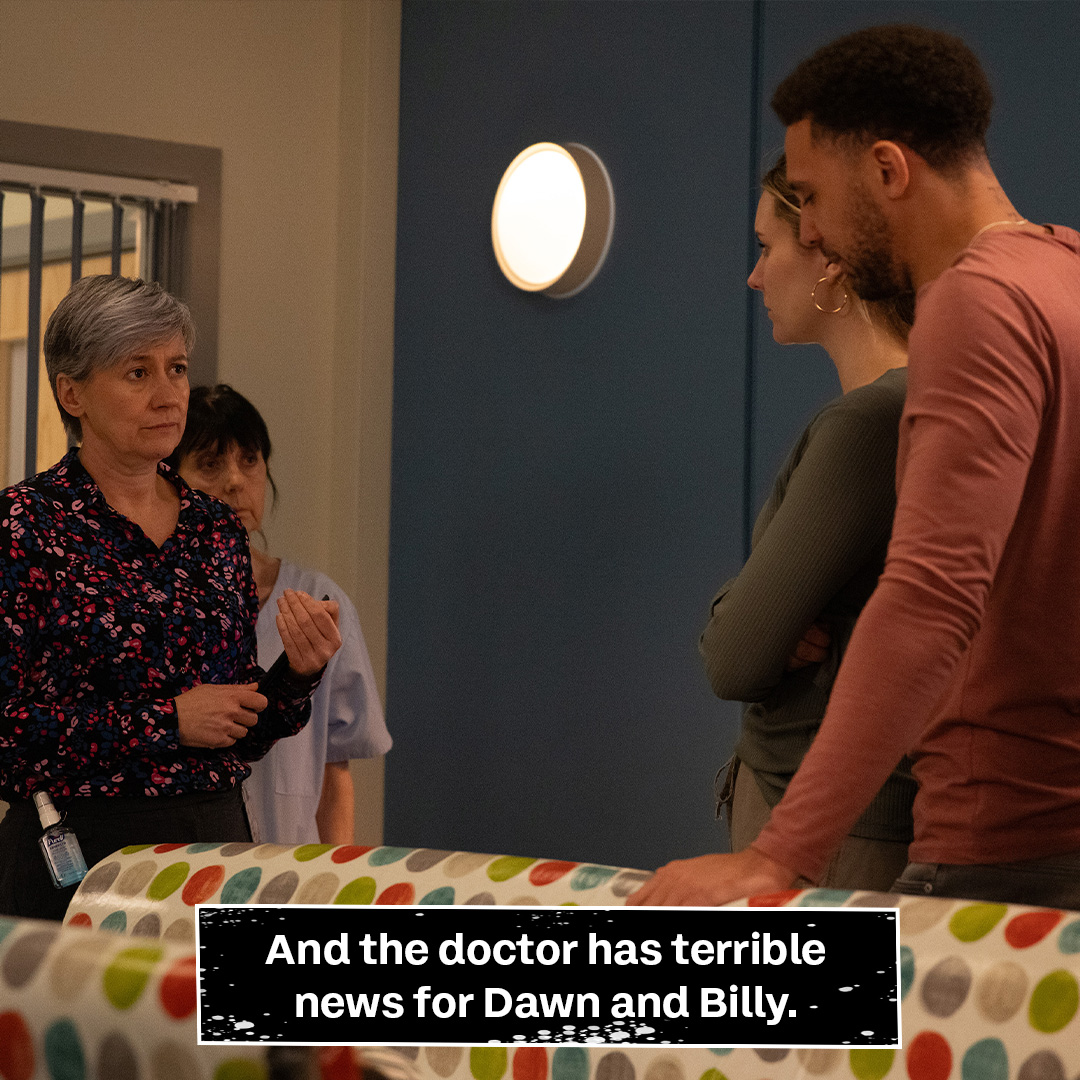 Next week: Dawn and Billy's worst fears are confirmed. Also: Belle takes a pregnancy test and Moira and Ruby go head-to-head. Read more here: itv.com/emmerdale/arti…