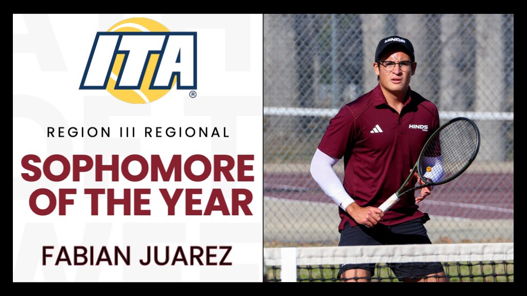 𝗜𝗧𝗔 𝗥𝗲𝗴𝗶𝗼𝗻 𝗜𝗜𝗜 𝗔𝘄𝗮𝗿𝗱𝘀 Congratulations to Fabian Juarez on being named the ITA Regional Sophomore of the Year! #GoHINDS
