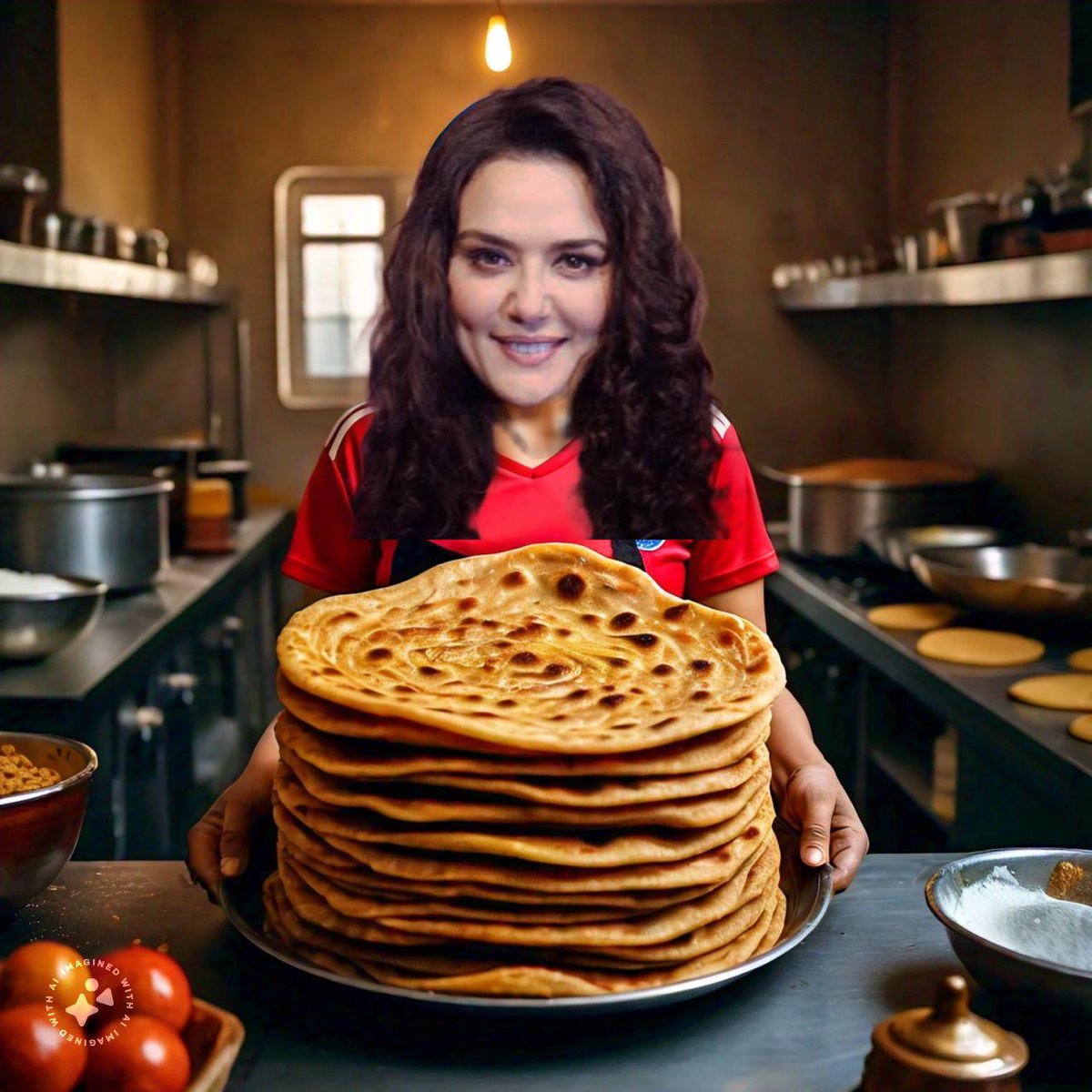 Preity Zinta making Paranthas for PBKS today