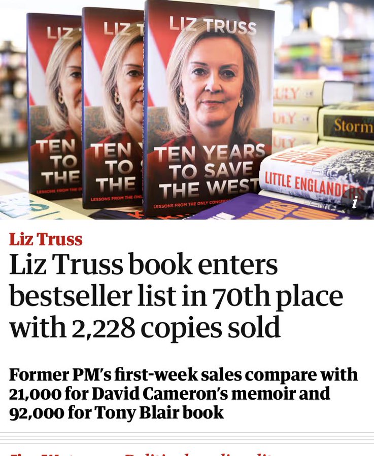 Hahahaha, non-stop coverage and 2,228 sales, it is embarrassingly pathetic. Don't RT @trussliz shame.