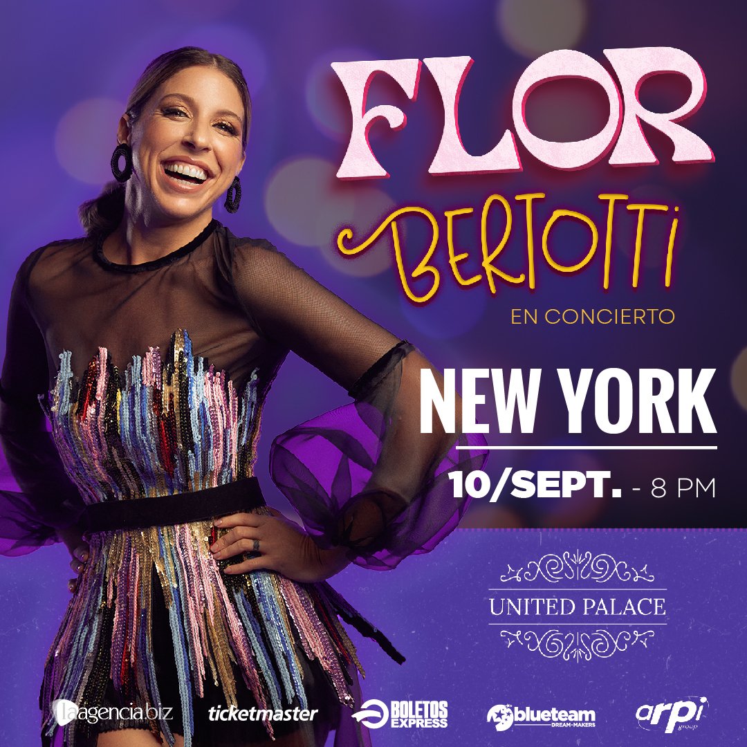 Después del éxito en #Mexico ya estamos calentando motores para ver a Flor Bertotti en NEW YORK!

📅 Martes 10 de Septiembre, 8PM. 
📍 United Palace, New York

🎫 Consigue tus tickets por Boletos Express, Ticketmaster o blueteamshow.com