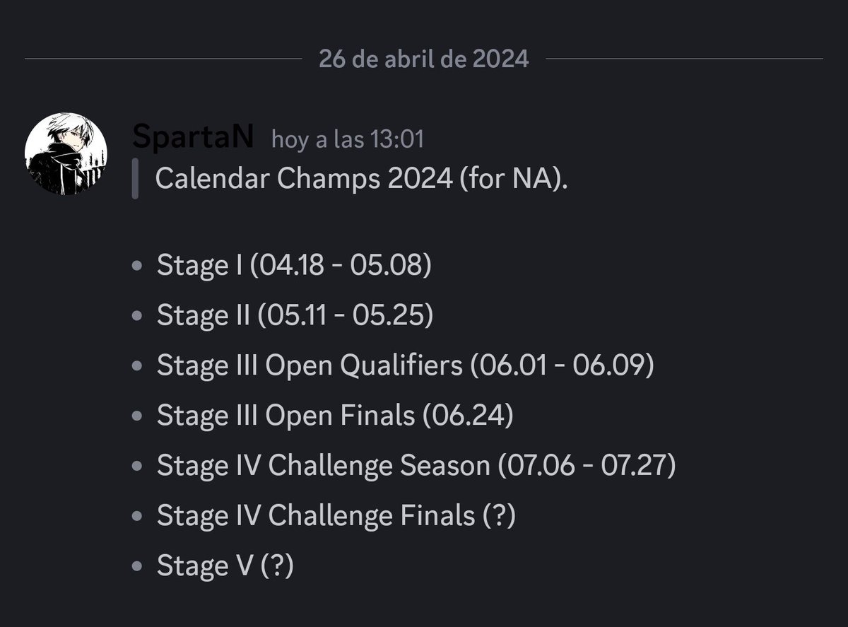 Calendar of dates for Champs NA 2024... Source: ESL Link @ESLCODM (snapdragonproseries.com/game/codm/)