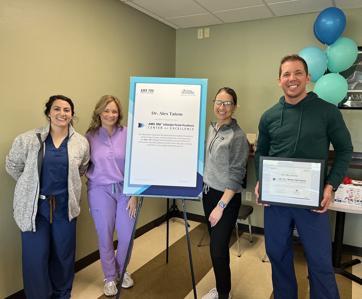 Congratulations to these newly designated AMS 700™ IPP Centers of Excellence! Thank you, Drs. Gheiler, Morey, Natale, and Tatem for your dedication to offering patients a long-term treatment option for ED. Learn more about AMS 700: bit.ly/4bdnkCp