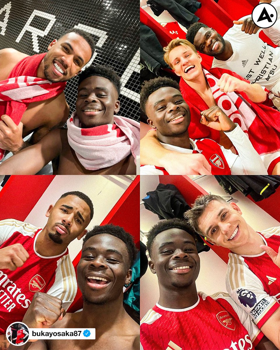 These pictures from Bukayo Saka on Instagram after victories, we love to see it ❤️🥰 (📲 IG: bukayosaka87)