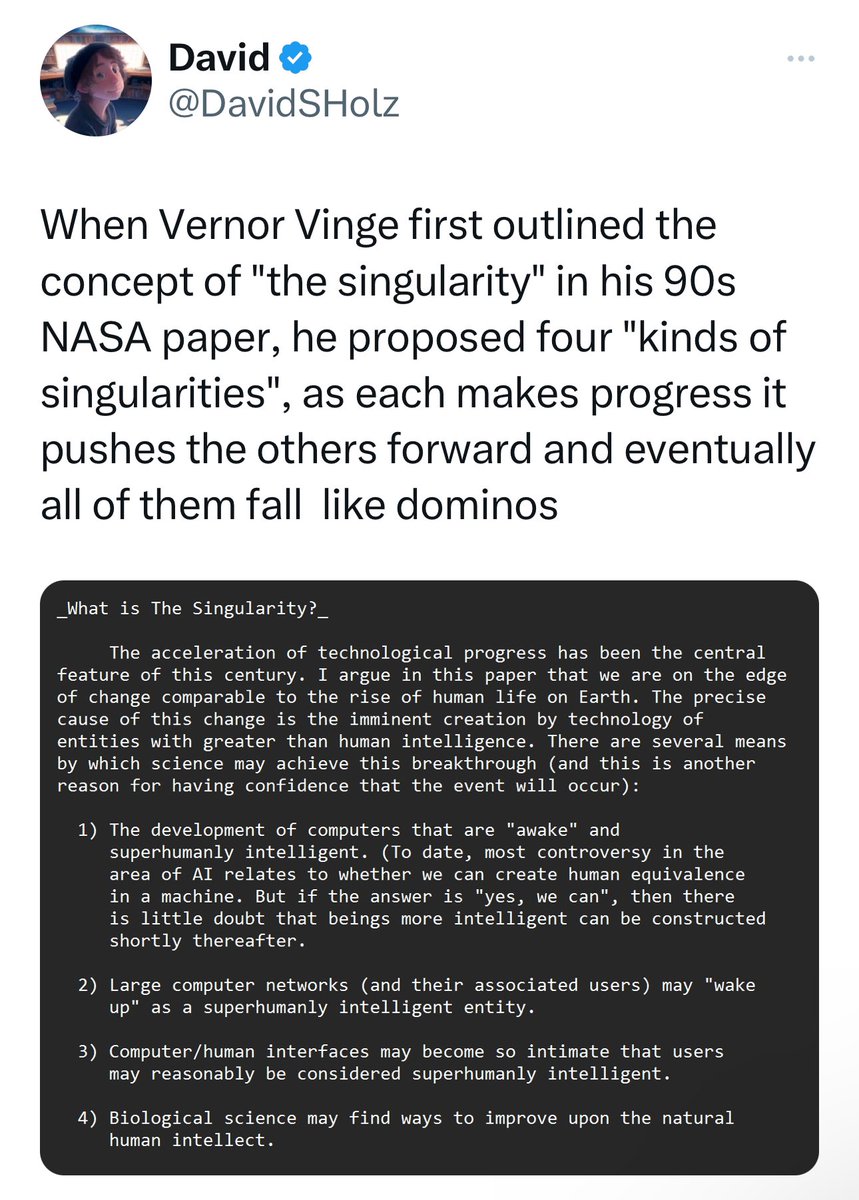 Yes! ~20 years ago I had termed his final stage as the biosingularity, to define a time when we will have the capability to engineer new biological systems & exercise complete molecular control to upgrade or redesign our biology and to reverse aging. 🖖🏻 biosingularity.wordpress.com/about/