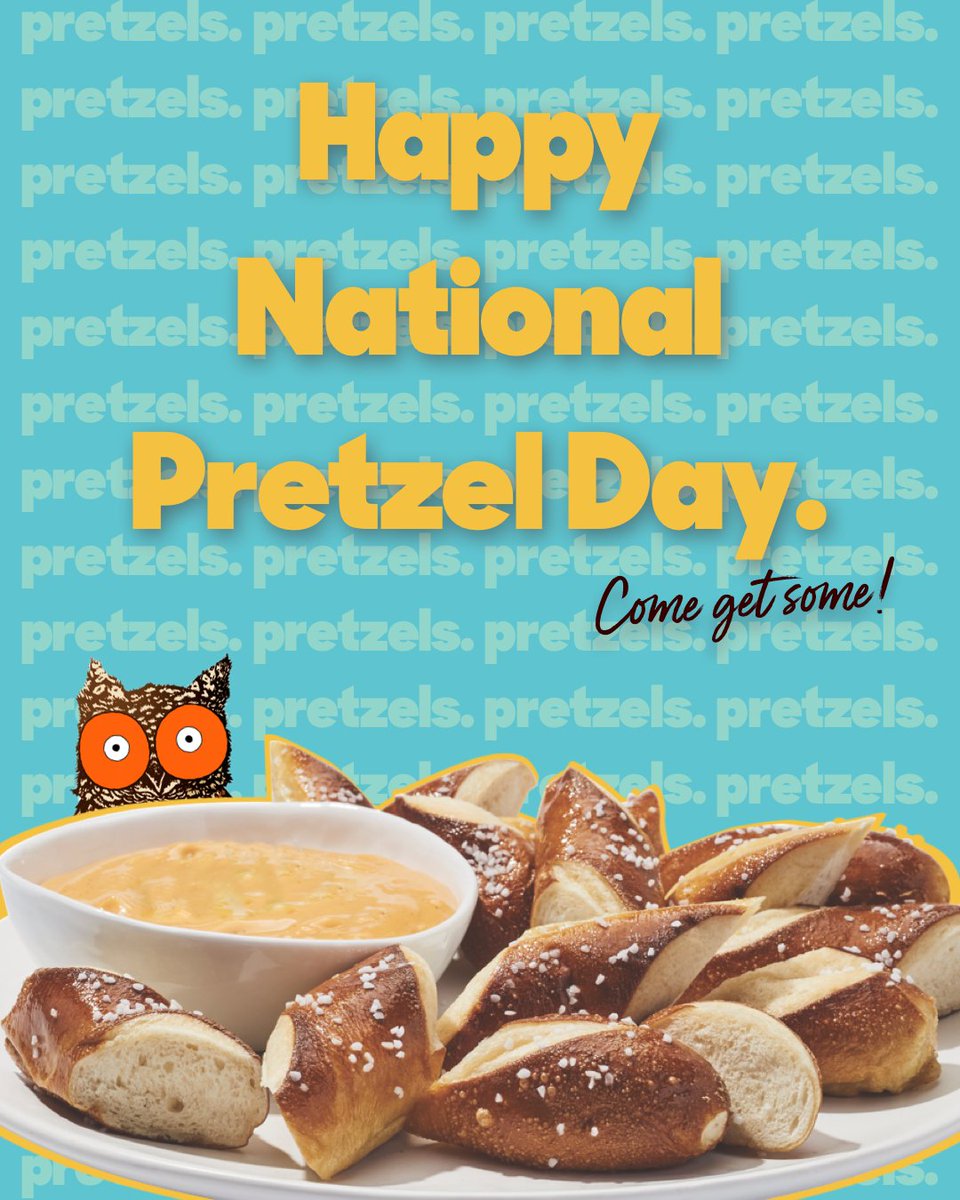 Is your mouth watering? Come get some Cheese & Pretzels  

#NationalPretzelDay