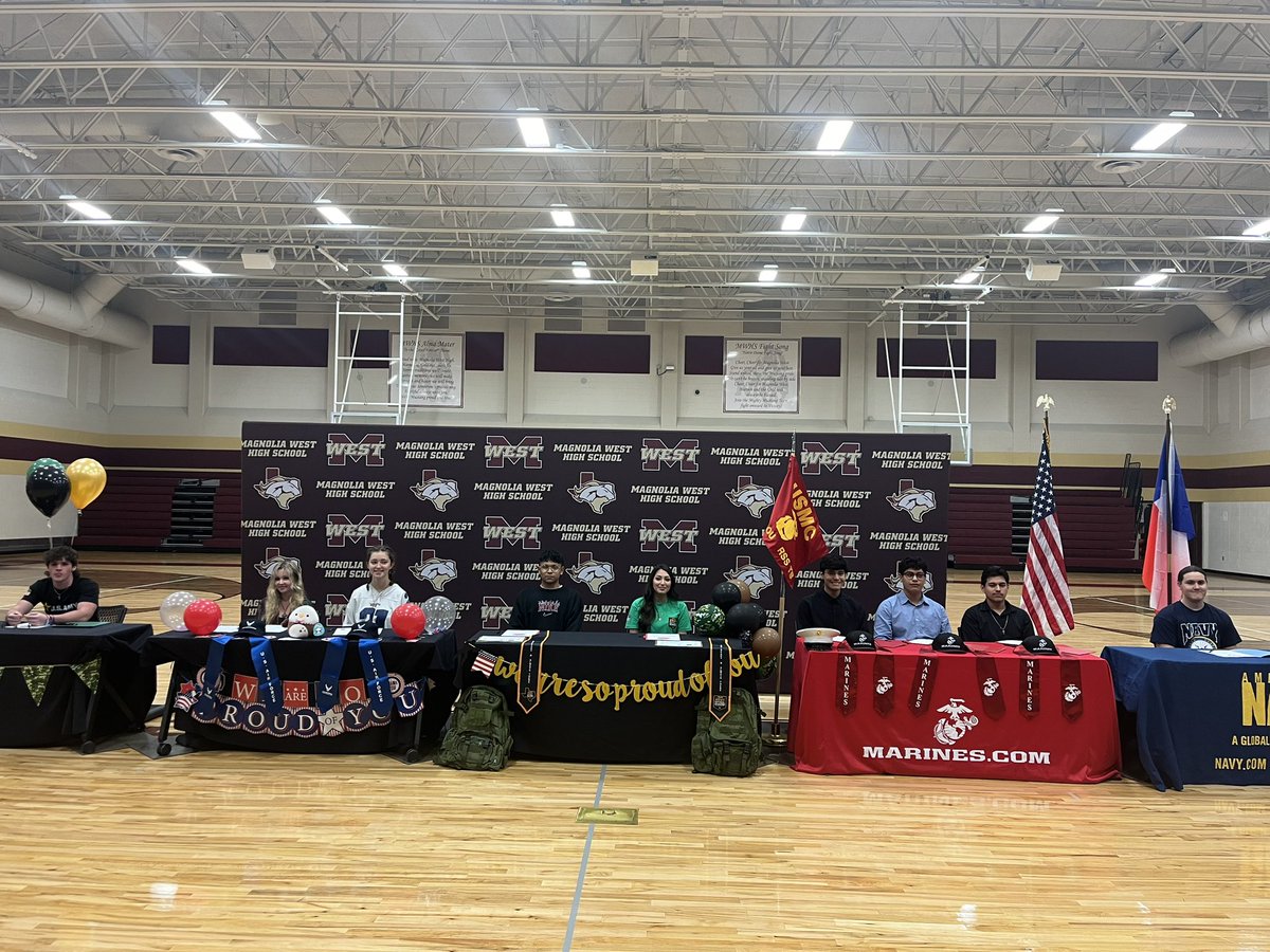 Jason Morley (@jmorley36) on Twitter photo We had our 1st Military Signing Day at MWHS today. These students have committed to serve our nation. Lola, Sophia, Cameron, Isaac, Kevin, Ismael, Justin, Judith and Jesus…Thank You For Your Service!! <a href="/MagnoliaISD/">Magnolia ISD</a> We had our 1st Military Signing Day at MWHS today. These students have committed to serve our nation. Lola, Sophia, Cameron, Isaac, Kevin, Ismael, Justin, Judith and Jesus…Thank You For Your Service!! <a href="/MagnoliaISD/">Magnolia ISD</a>