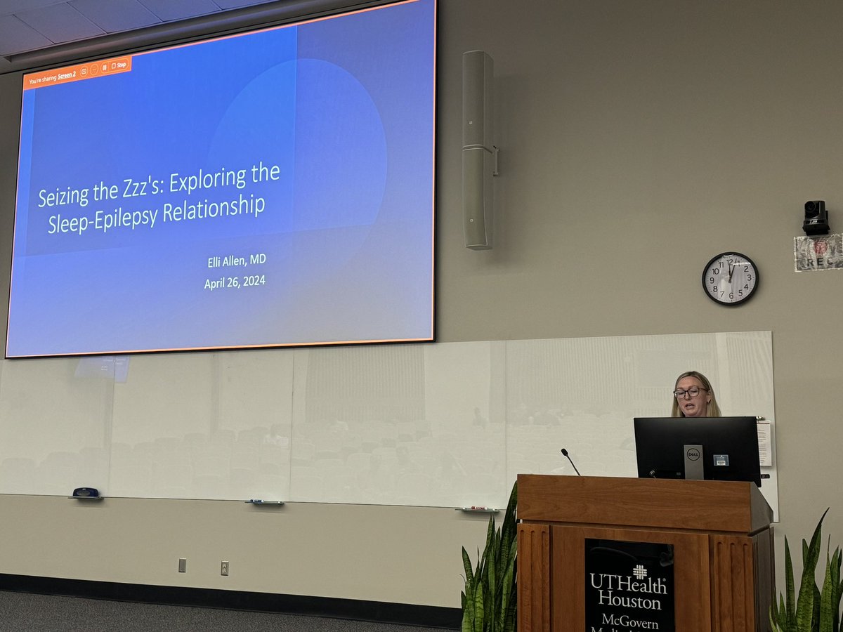 Impressive Grand Rounds by our PGY-4 resident, Dr. Elli Allen, on the relationship between sleep and epilepsy 🧠 #NeurologyProud #Residency