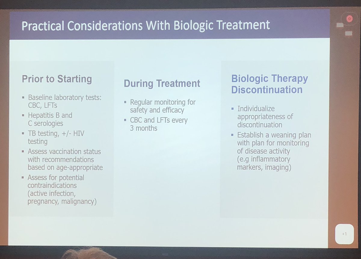 Increasing role of IL-1 blockers w/ good response in complex cases, practical pearls: ➡️ Rilonacept (FDA-approved), can't use during pregnancy ➡️Anakinra (off label) ➡️Consider use as 2nd line (sooner than later)