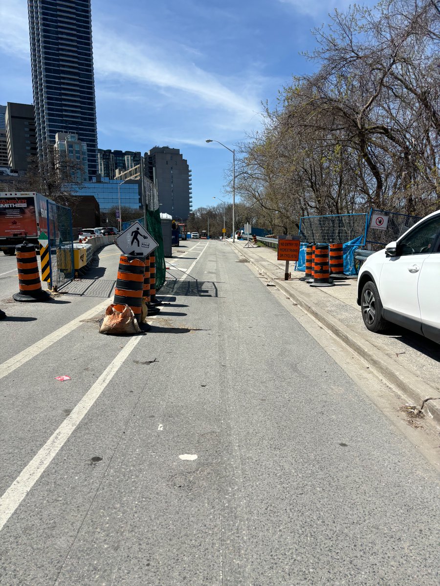 lol remind me again why the bike lanes have been shut for this construction site for… three years?