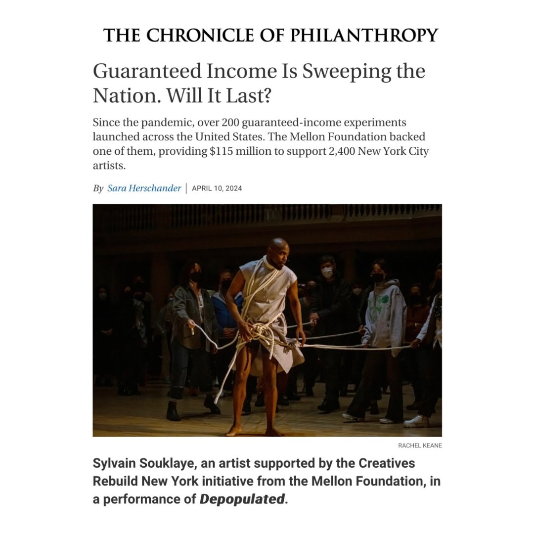 “How do we think about the artist in the totality of their humanity?” Thank you @Philanthropy for featuring Creatives Rebuild New York’s #GuaranteedIncome program! Read the full article here: philanthropy.com/article/guaran…