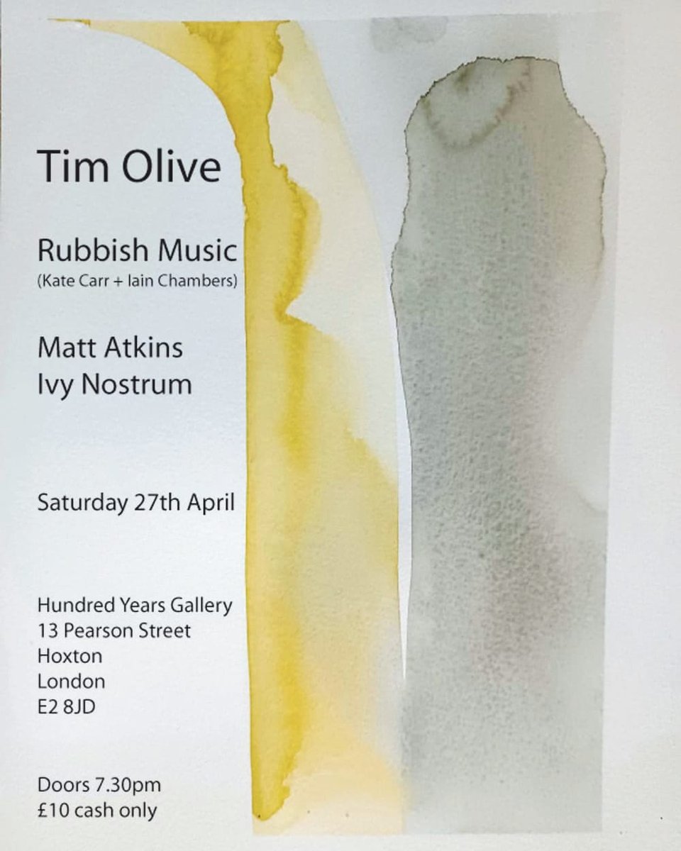 A quick reminder that this is tomorrow night at @hundredyearsgal Super excited to be hosting Tim Olive as well as @FlamingPines and @PaulMargree Not to be missed!!