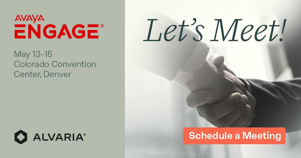 Join us at Avaya Engage May 13-15 to learn how Alvaria and Avaya work together to help you achieve high-performance omnichannel compliant outbound customer engagement. Schedule a meeting with a member of our team to learn more.
calendly.com/executivesched…