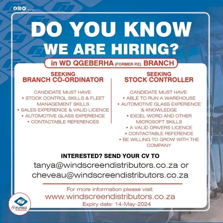 Fuyao Windscreens is hiring