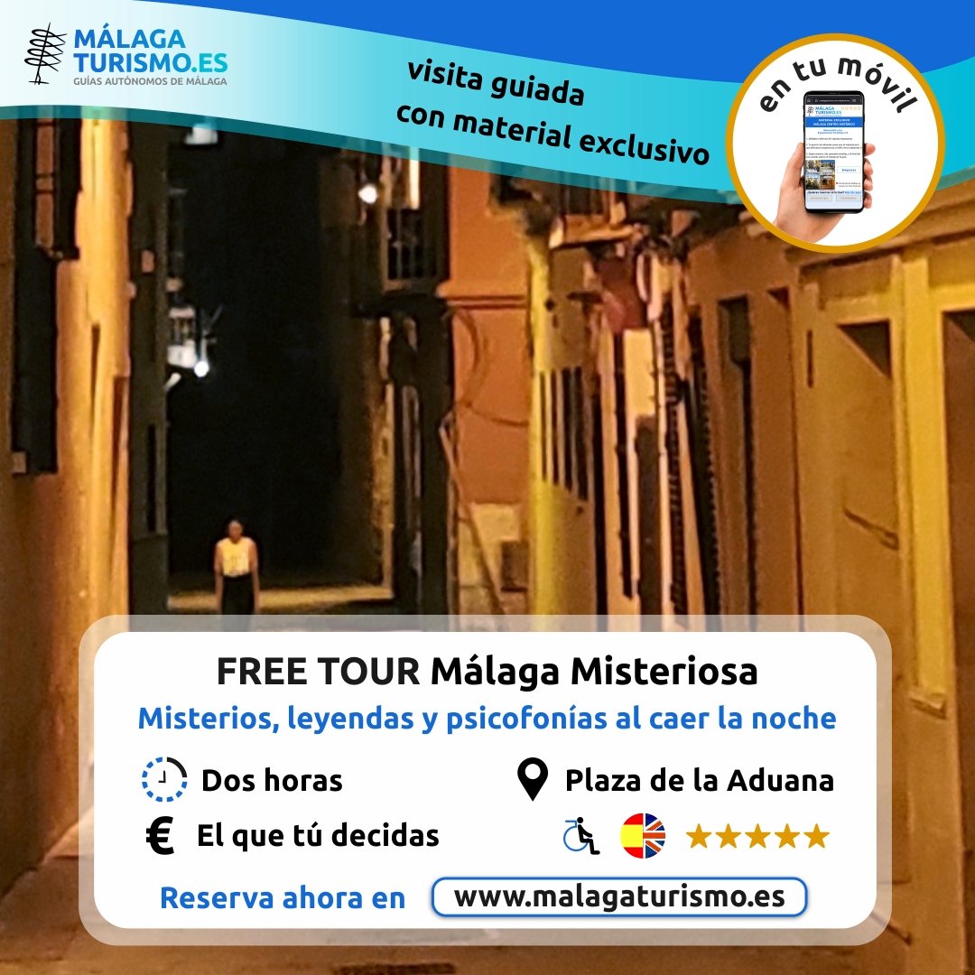 Explora en este Free Tour nocturno las leyendas insólitas y los sucesos inexplicables que esconde la Málaga misteriosa al caer la noche. ¿Te atreves? +Info 👉 malagaturismo.es/free-tour-mala… #malagaturismoes #freetourmalaga #malagaturismo #malagaciudadgenial