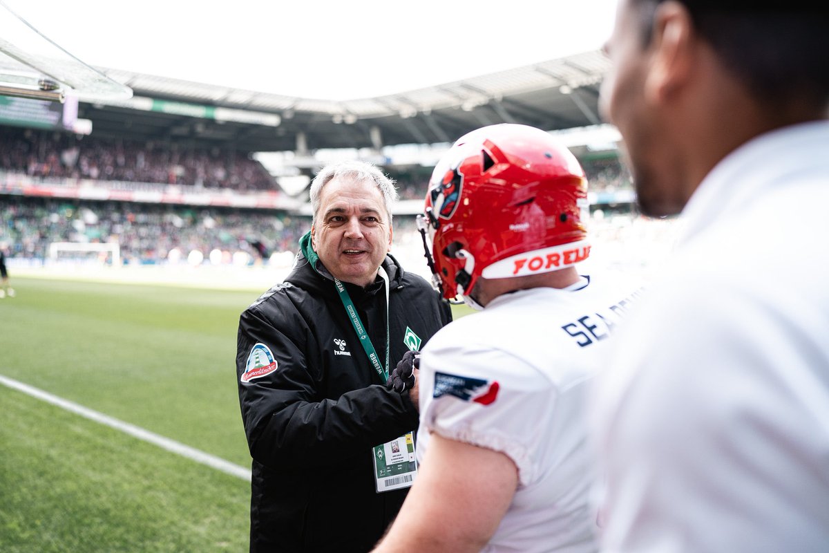 Thanks for having us @werderbremen 🫶 Keanu Morgan und Daniel „Herby“ Schaefer waren zu Gast im wohninvest Weserstadion, um unsere Heimat für das erste Heimspiel am 2. Juni zu begutachten. Danke für die Einladung, SV Werder Bremen! #TurningTheTides 📸: @PeterBalthazaar