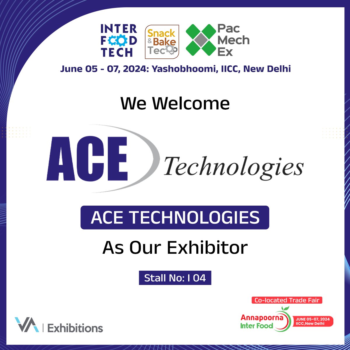 We are delighted to introduce #ACETechnologies Group as our respected #Exhibitor.

For more information about the exhibition, please visit our websites: interfoodtech.com, snackbaketec.com.

#InterFoodTech2024  #FoodTechExpo #SustainableSolutions