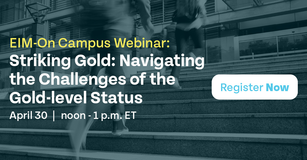 Join us for our next Exercise is Medicine - On Campus webinar, when Elizabeth Joy, M.D., MPH will answer questions asked from the EIM-OC community on achieving, maintaining & improving Gold-level recognition status.🥇 📅 April 30 🕛 noon EDT ➡️ Register: brnw.ch/21wJcYW