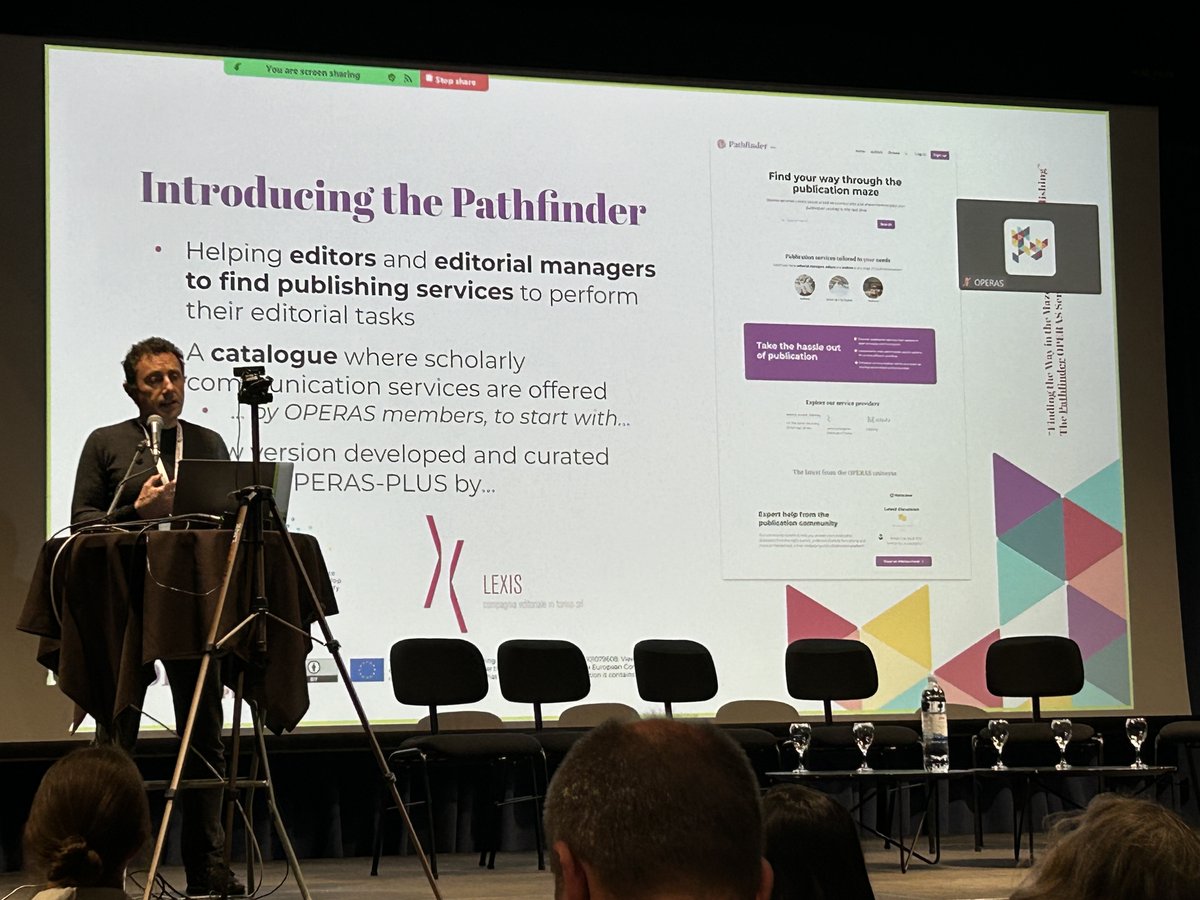 One of the innovative services highlighted at session 8, the #Pathfinder, part of the OPERAS portfolio, is being presented by @lucadex at #OPERAS2024 Check the functionalities for different target audiences and explore Pathfinder right now: pathfinder.operas-eu.org #OPERAS2024