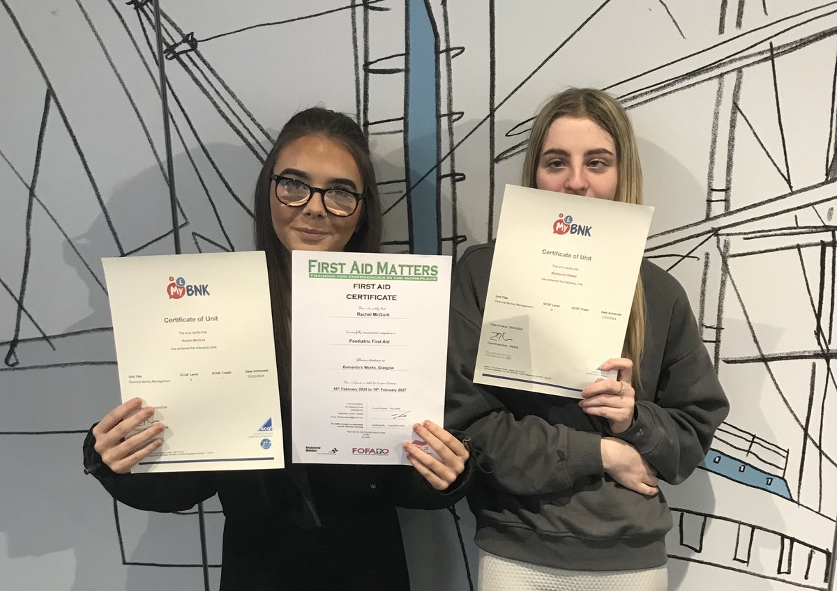 ⭐️SUCCESS STORY⭐️ We would like to congratulate Rachel and Kenzie from our Training for Work- Childcare course in Glasgow for securing a Modern Apprenticeship with Careillot! Both girls have worked so hard both on programme and placement and we are so proud of you both! 🎉🎉🎉
