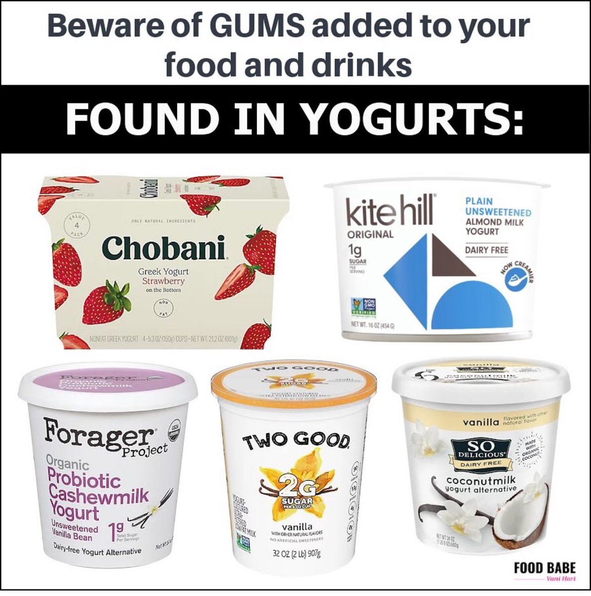 Yogurt is a GREAT source of protein and a satiating snack. Just watch out for additives like gums & emulsifiers + added sugars. #yogurtswaps #readthelabels 🧐