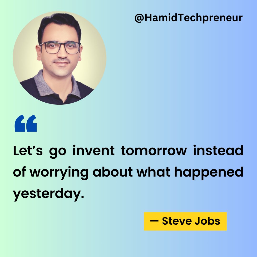 hamid_Tpreneur's tweet image. Let&apos;s focus on making tomorrow awesome instead of stressing about yesterday. Leave the past behind and dive into creating something amazing! Tomorrow is full of opportunities, so let&apos;s grab them and make the most of it.

#createtomorrow #leaveyesterday #innovateforward…