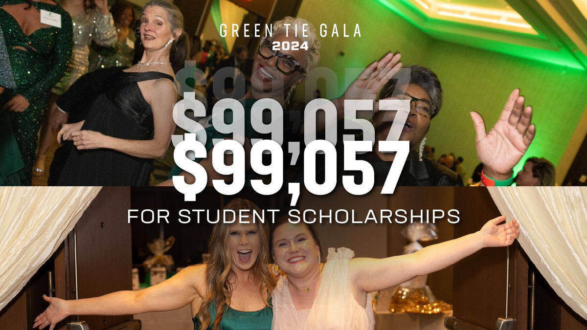 With your support, we raised $99,000+ at the Green Tie Gala for student scholarships, a record-breaking amount compared to last year. Your generosity has a tremendous influence on our students and their futures here at Charlotte 💚