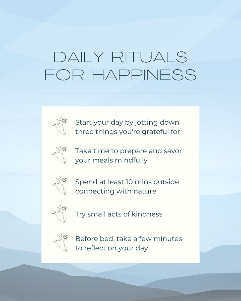 Small daily rituals = big impact on your happiness and wellbeing 🩵

#lifechange #lifestylechange #dailyrituals #behappy