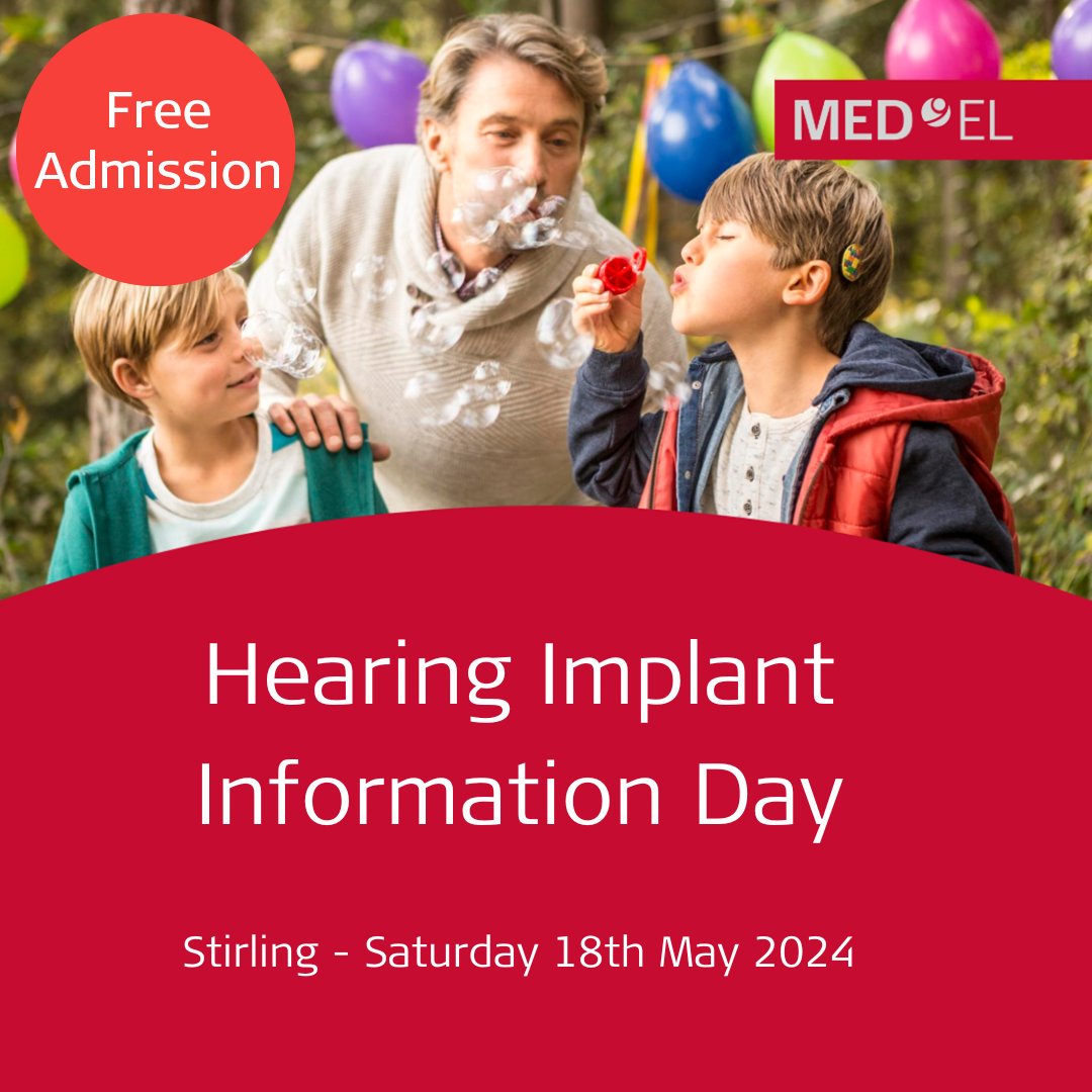 Join us at the @Medel Meet-Up in Stirling, Scotland🎉  Our Auditory Verbal Therapists will speak to families and professionals about how Auditory Verbal therapy supports deaf children to learn to listen and talk. Register now: medel.com/en-gb/about-me… #MED-EL #CochlearImplants