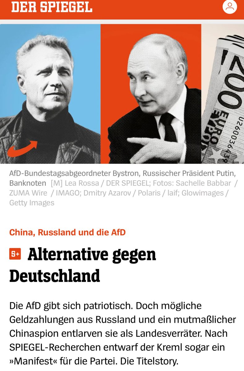 🇷🇺 💰💴 „#Politikberatung“ durch den #Kreml. Irgendjemand überrascht? 
Düsteres #Manifest“ für Deutschland:  Die Demokratiezersetzungstruppen #Putin|s sollen das  #Strategiepapier für die #AfD geschrieben haben. Das nennt man dann #Landesverrat. Aber sicherlich kann die AfD dann…