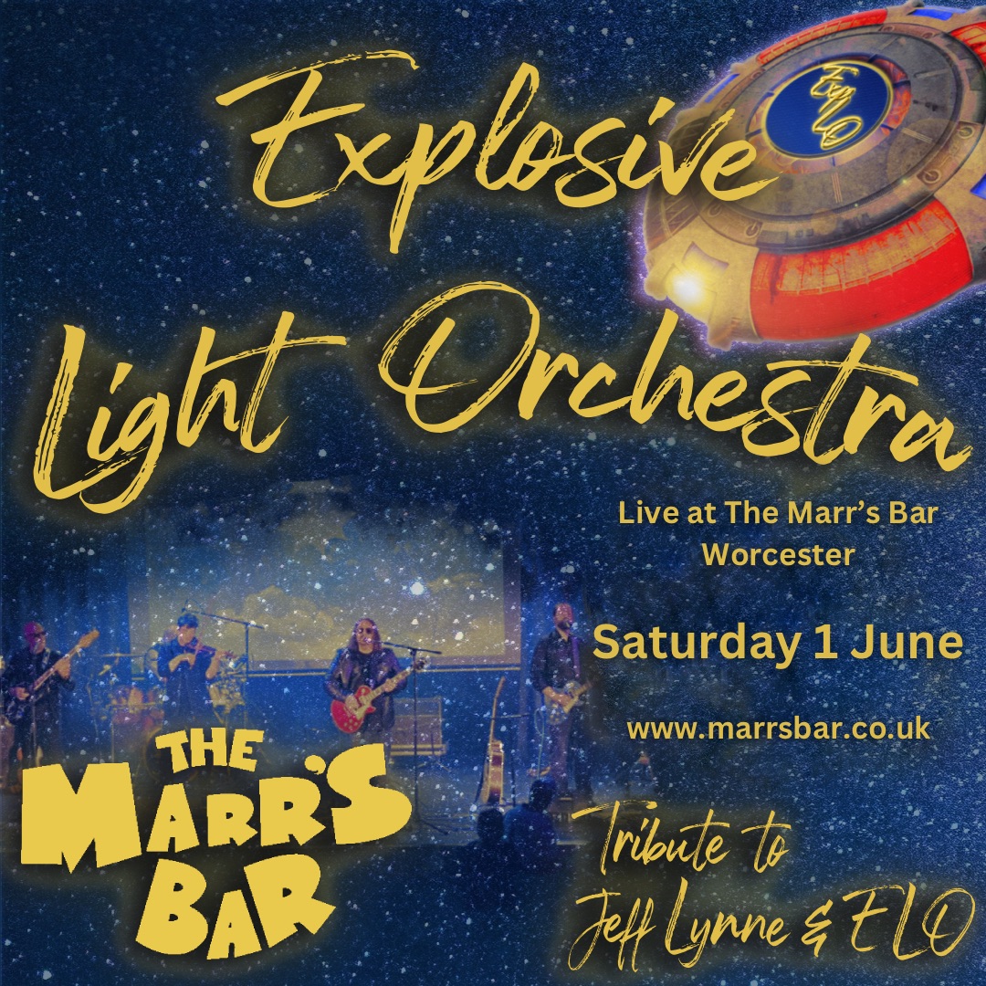 Get ready for an electrifying night! Explosive Light Orchestra (ELO tribute) at The Marr’s Bar on June 1st. Experience the brilliance of ELO live! Check out the promo video: youtu.be/mfPyiGae_7o Grab your tickets now: marrsbar.co.uk/events/explosi… #ELO #LiveMusic #MarrsBar 🎶🔥