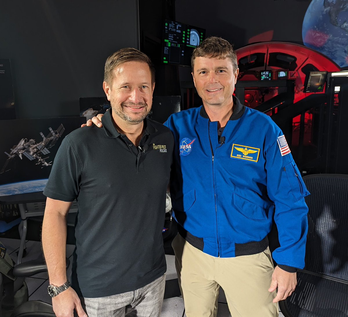 Caught up with @astro_reid telling thrilling tales of the #tomcat, #superhornet, and combat to his experiences on ISS and @NASAArtemis space exploration. It’s a fun and informative conversation!

#SpaceExploration #Artemis #NASA #flynavy #usnavy