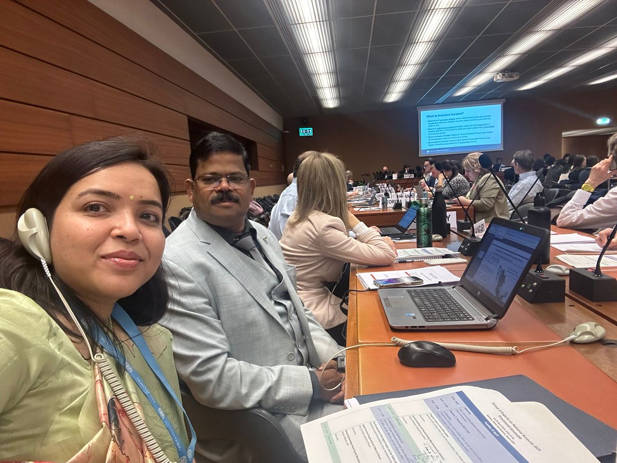 Dr. Prafulla Chandra Mishra, ADG @GoIStats, met PR @abagchimea during his visit to Geneva for the @UNECE Group of Experts Meeting on National Accounts.