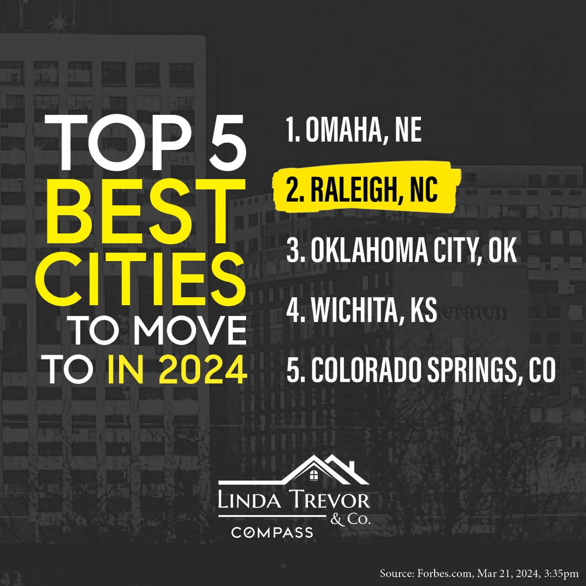 Forbes.com thinks so, and we agree! Raleigh is a GREAT place to live. #raleighnc #LuxuryHomes #Professionalism #Excellence