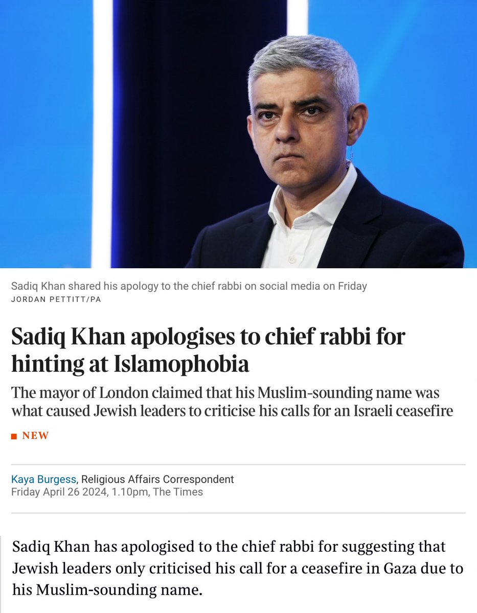 Sadiq Khan says it was Islamophobia that saw him criticised for calling for a ceasefire, and not, say, Andy Burnham the Manchester Mayor. The reason is obvious, because he added succour and support for the hate-filled marches that took to London weekly in support of Hamas. Ever…