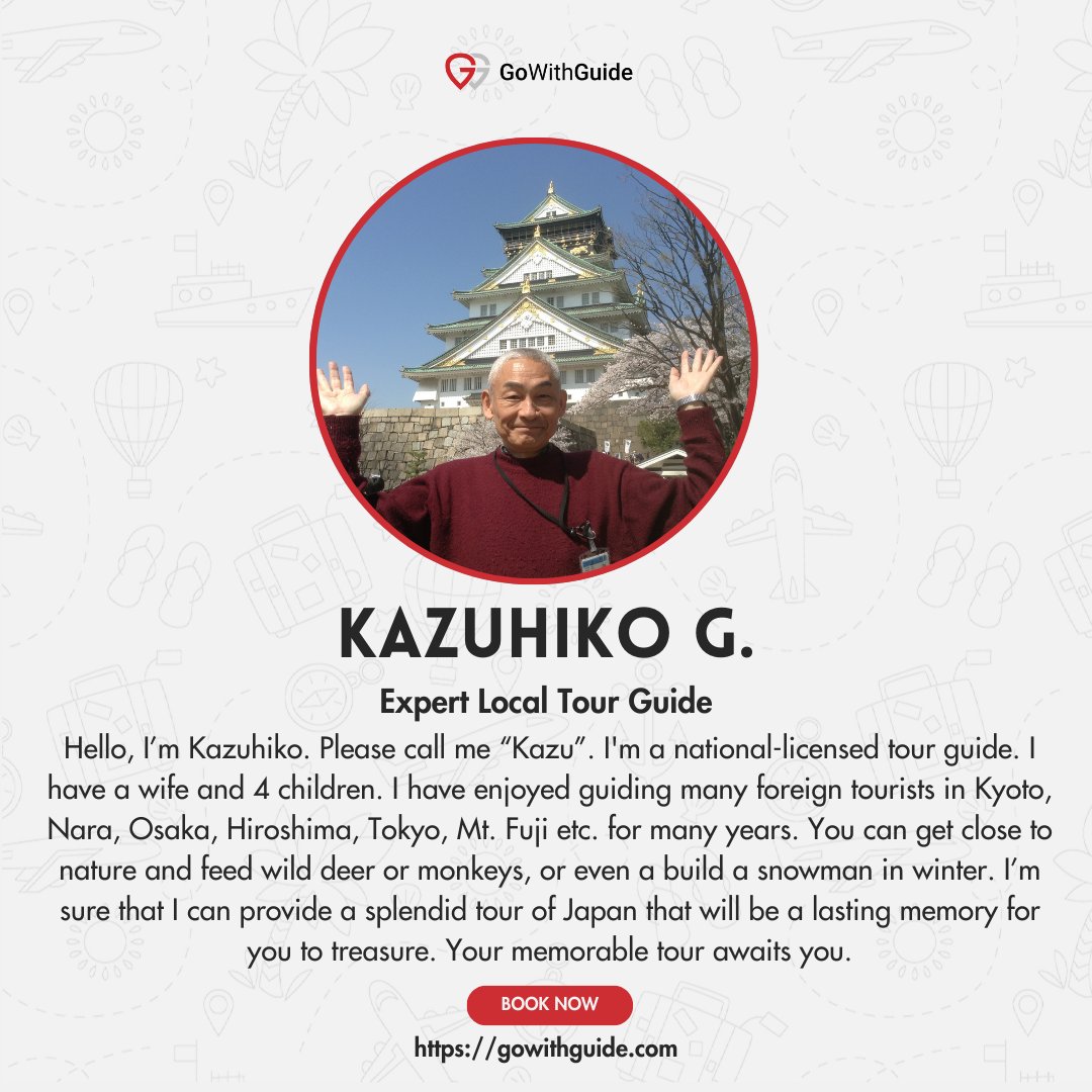 GoWithGuide's tweet image. How do you capture the heart of #kyoto? With a local led journey through the city&apos;s highlights, like #localexpert guide Kazuhiko G. when he led traveler Robert K. on a Kyoto exploration trip. 
Photo Credits: Kazuhiko G. (tour guide) check him out here! gowithguide.com/supplier/130