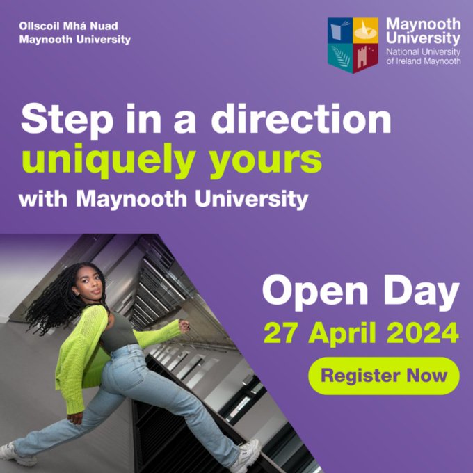 We're excited for the @MaynoothUni Spring Open Day tomorrow, 27 April! Stop by our stand in TSI from 10am-2pm Join our @MU_Sociology & @MU__Politics talks: ➡️#Sociology at 12:50pm in Arts Theatre 1 ➡️#Politics at 11:40am in JHL3 https:/you.maynoothuniversity.ie/uniquely-you/