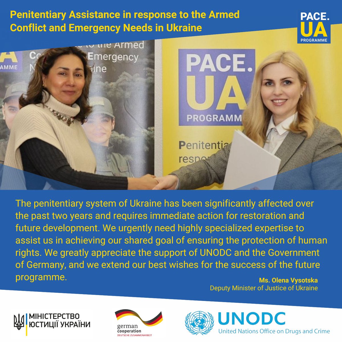 This week @UNODC & @minjust_gov_ua launched a 2-yr program to strengthen effectiveness, crisis readiness and response capacity in Ukraine’s prison service in line with international & European prison standards. With thanks to 🇩🇪 @AA_stabilisiert @GermanyinUA @UNODCRPOEE