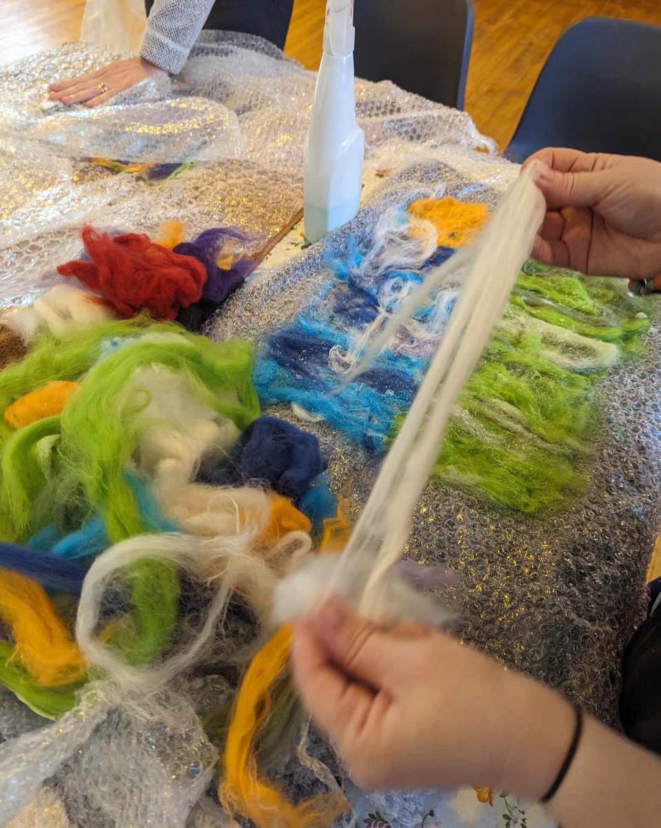 Adult Craft Classes- Castle Douglas. A fantastic class this week learning all about wet felting! Come along to the Town Hall on Wednesdays 10-12noon- try something new, enjoy some me time and enjoy the chat and coffee! #healthandwellbeing #reuseandrecycle #socialconnections