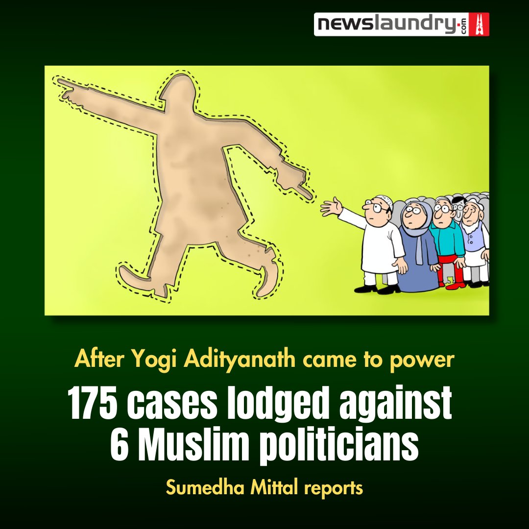 After #YogiAdityanath came to power, there has been a total of 175 cases lodged against 6 Muslim politicians. @TweetSumedha takes a look at 3 families, the cases against them, and political stalwarts who became irrelevant in the #LokSabhaElections2024 newslaundry.com/2024/04/26/aft…