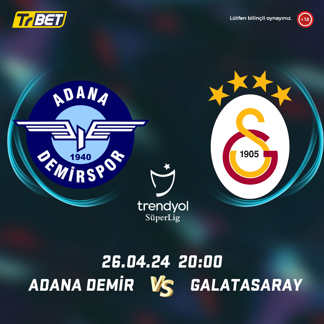 🔥Galatasaray deplasmanda Adana Demir ile karşı karşıya geliyor. 💳#TrBet üyelerine özel, kredili bahis seçeneği ile bakiyen yetersizse bile oyna! ➡️ŞİMDİ OYNA🔗bit.ly/tıklakazantr