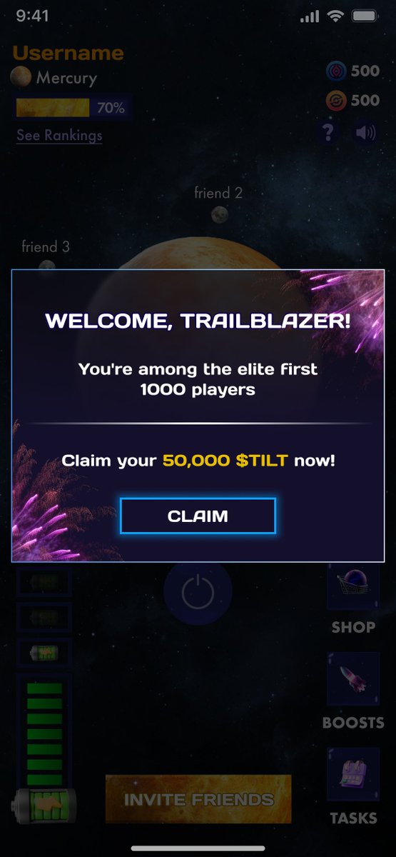 The wait is over, Tilt Coin is officially live! 🌎 Tilt your phone and claim $TILT. 💥 First 1000 players can now claim 50,000 $TILT. 👫 Invite your friends to have the ultimate edge of being the earliest. Game link: @tiltcoin_bot (t.me/tiltcoin_bot)