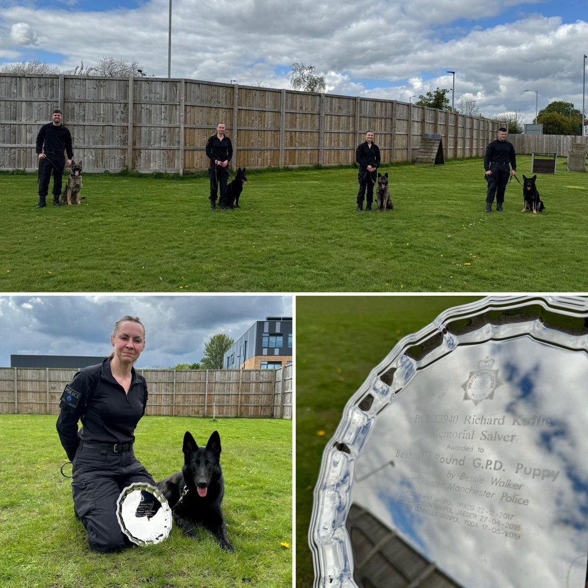 Pawsome - foursome 🐾 Congratulations to the 4 teams that have successfully passed their puppy course and will be hitting the streets of GMP very soon Jonty & Dre - Danni & Luna- Sinead & Kyrie -Brandon & Brian. Congratulations to Dani & Luna winning the Richard Kettke Trophy 🏆