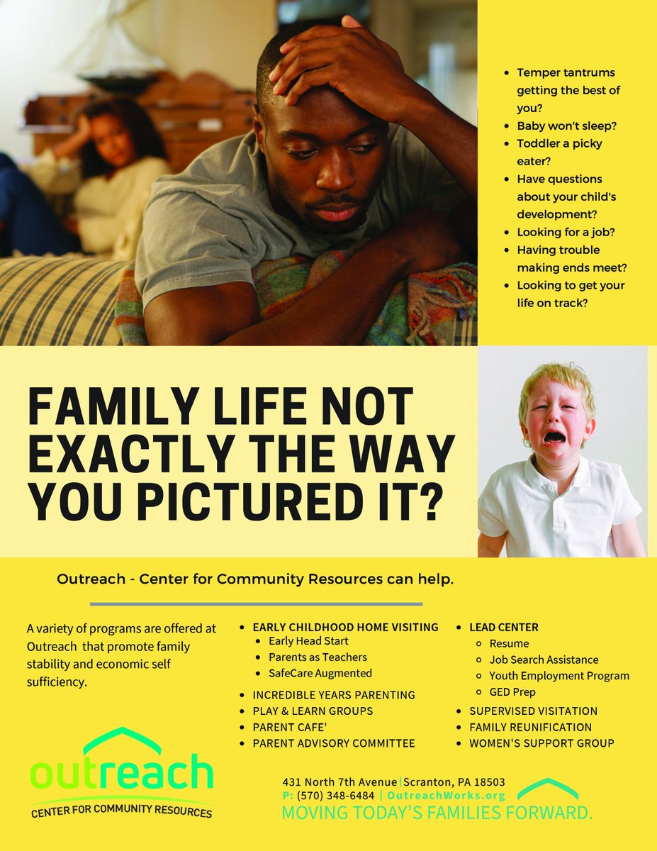 Outreach offers the programs you need to gain family stability, better parenting methods, and self-sufficiency. Please feel free to contact us for more information. #OutreachWorks #community #OutreachCenterforCommunityResources #lackawannacounty #adulteducation #LuzerneCounty