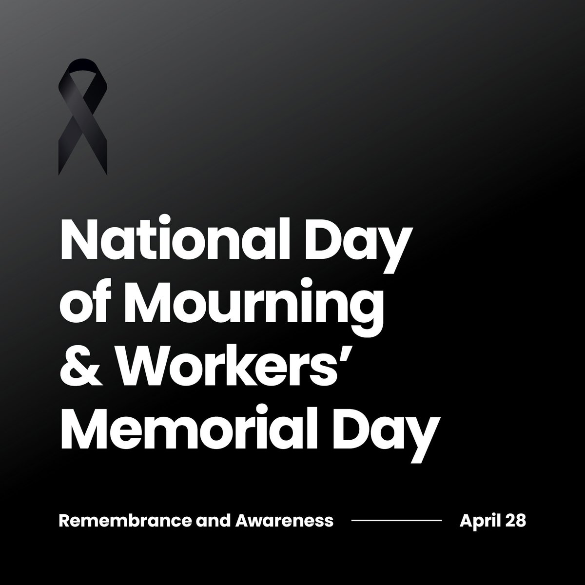 April 28 is the National Day of Mourning in Canada and Workers’ Memorial Day around the globe. It’s a day we remember and honour those who were injured or lost their lives due to a work-related tragedy. At Valiant TMS, safety is everyone’s responsibility. #DayOfMourning