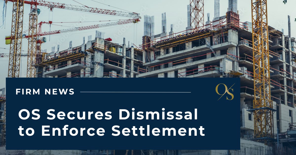 Congrats to OS Partner Steven A. Weiner and Associate Adam Flannery for prevailing on an interlocutory appeal in the N.J #Appellate Division, securing a dismissal through enforcement of a settlement agreement. #constructionlaw #constructiondefect

bit.ly/4bgFgMF